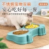 Cat and dog bowls, anti-knock cat water and food bowls, small and medium-sized pet cat food bowls, stainless steel double bowls, dog supplies details Picture